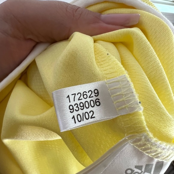 Vintage Adidas 2002 Y2K Zip Up Hoodie 3 Stripe Mesh Light wight Light Yellow - Picture 7 of 9